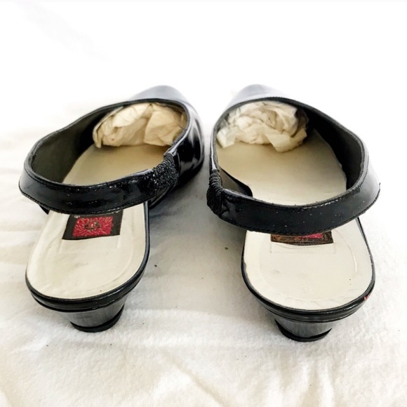 Vintage Black Patent Leather Slingback Flats - Picture 5 of 6
